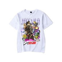 Noıssey Kırmızı Etiket Galashop Jojo Tuhaf Macera T-shirt Erkek Kadın Kanji Jotaro Kujo 17749 Beyaz