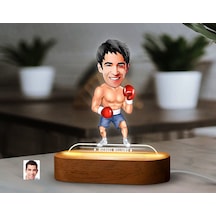 Bk Gift Kişiye Özel Boksör Karikatürlü Dekoratif 3d Biblo Led Işıklı Gece Lambası-1, Arkadaşa Hediye Kobitmeyen138304 Bk Gift