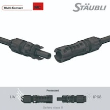 Staubli Mc4 Su Geçirmez 1 Erkek 1 Dişi Konnektör Takımı