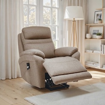 Lisbon Power Lift Otomatik Mekanizmalı Baba Ve Tv Koltuğu Vizon Kumaş 88x99x106 Cm Bej