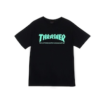 Unisex Siyah Thrasher Baskılı T-hsirt SIYAH