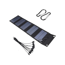 Karabina Ve Kablo İle Monokristal Katlanabilir Güneş Paneli