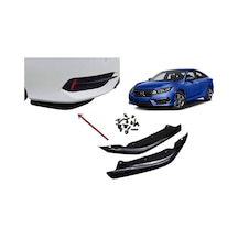 Honda Civic Fc5 2016-2021 Uyumlu Ön Tampon Aero Flap Piano Black 2 Parça