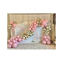 Krom Beyaz Altın Makaron Pembe Ve Deniz Kumu Balon Zinciri 100 Adet A