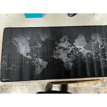Kuzey's Büyük Boy 88x40 Xxl Dünya Desenli Mouse Pad Kauçuk Kaymaz Alt Taban, Yumuşak Kumaş Oyun