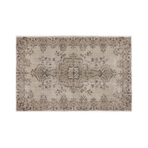 El Dokuması Vintage Yün-pamuk Bej Halı 3561 175 X 270 Cm