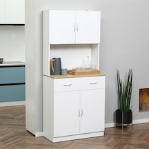 Harmonia Çok Amaçlı Dolap-mikrodalga-erzak-airfryer-mutfak-kiler Dolabı-kahve Köşesi-beyaz-80 Cm Beyaz