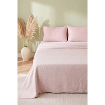 Pudra Zigzag Çift Kişilik Baskılı Pike & Yatak Örtüsü 210x230 Cm