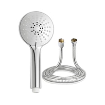 Elmas 5 Fonksiyon Duş Başlığı , Örgülü Duş Spiral Hortumu Duş Set Krom