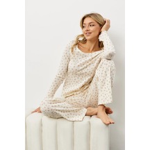 Mulen Brand Pamuk Dantelli Pantolonlu Pijam 327097691 Beyaz Mulen Brand Pamuk Dantelli Pantolonlu Pijam 327097691 Beyaz