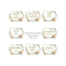 Woodland Baby Shower, Tek Boy, Dekor İşareti Seti 8'li Set Çok renkli