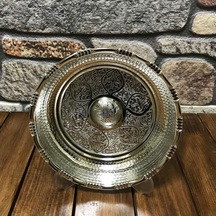 Nikel Kaplama Bakır Hamam Tası 18 Cm Gümüş