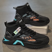 Simicg Erkek Yüksek Bilekli Spor Ayakkabı,Siyah