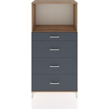 Hyperion Dolap Tek Raflı 4 Çekmeceli 88x44x182 Çam-antrasit Çam