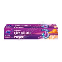 3 Adet Parex Çift Kilitli Buzdolabı Poşeti Büyük Boy