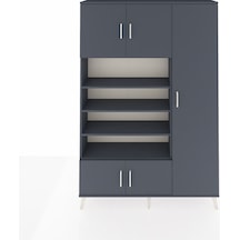 Arges Dolap 11 Raflı 5 Kapaklı 132x30x195 Antrasit-antrasit/antrasit Antrasıt/antrasıt