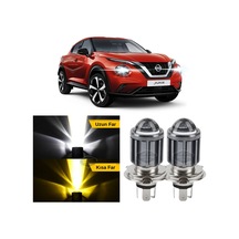 Nissan Juke 2010-2014 Makyajsız Kasa Uyumlu Mercekli Far Ampulü Led Xenon Çift Renk Sarı-beyaz Şimşek Etkili Csp LED Far 54040901