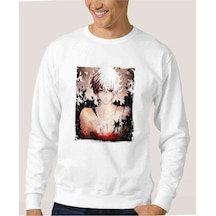 Anime Tokyo Ghoul Anteiku Baskılı Beyaz Erkek Örme Sweatshirt (530948783)