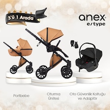 Anex E/type Bebek Arabası Portbebe ve Anex Cosmo Oto Koltuğu Dahil 3'ü 1 Arada Set