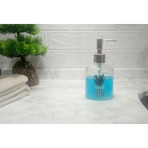 Cam Sıvı Sabunluk,kaktüs 1 Desen 300ml Banyo Seti 7,6x15,5cm