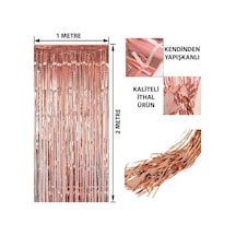 Rose Gold Püsküllü Kapı Perdesi 6 Yaş