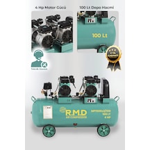 R.m.d Kompresör 100 Lt Yüksek Emişli Yağsız Teknoloji Hava Kompresörü - I Mp1500x2/100