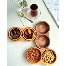 Hbs Art Design Ahşap Çerezlik Sunum 4 Lu Set