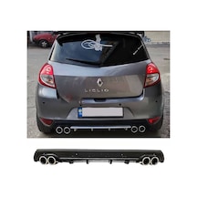 Renault Clio 3 Hb Siyah Difüzör Çiftli Yuvarlak Egzoz Görünümlü D Tip Difizör