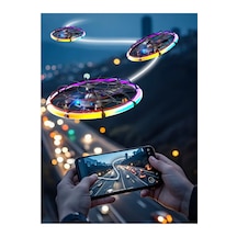 Hd Kameralı Led Işıklı Ufo Drone - Akıllı Sensörlü Uçan Disk Uzaktan Kumandalı Hobi & Oyuncak Drone