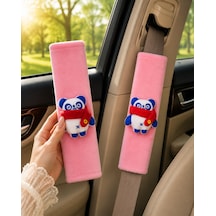 Panda Pembe Emniyet Kemeri Aksesuarı - Emniyet Kemeri Kılıfı-araç Emniyet Kemeri Omuz Koruyucu 1 Adet