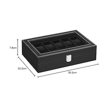 12 Saat İçin Yeni Watch Box Watch Case Siyah Cam Jwb12b Çok Renkli