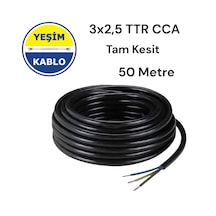 Yeşim Kablo 3x2.5 Ttr Cca Tam Kesit Siyah Renk Kablo 50 Metre