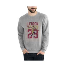 Lebron James Baskılı Gri Erkek Örme Sweatshirt