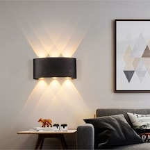 Uranüs Gün Işığı Ledli Dekoratif Işık Süzmeli Iç Ve Dış Mekan Modern Aplik Siyah