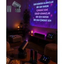 Mey İthalat Bluetooth Hoparlörlü Akıllı Projektör Kablosuz Karaoke Mikrofonlu