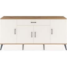 Arges Konsol 3 Raflı Tek Çekmeceli 4 Kapaklı 176x30x83 Çam-aytaşı/aytaşı Beyaz