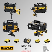 Dewalt DCH133NT + DCD805NT + DCG407NT + DCG409VSNT 4 Adet 5 Amper Akü + Şarj Aleti Set