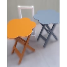 1448bng90096çanta Zigon Sehpa Papatya Model İkili Takım Ahşap Mdf Hardal Ve Gri Renk Uyum El Yapım
