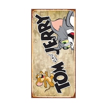 Tom And Jerry Çizgifilm Çocuk Odası Mini Retro Ahşap Poster - 711987736