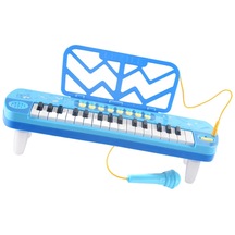 Çocuk Piyano Klavyesi 37 Tuşlu Çocuklar Için Çok Fonksiyonlu Çocuk Klavye Piyano Mavi