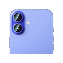 İphone 16 Plus Uyumlu Caseworld Alloy Two-color Serisi Lens Koruyucu Mavi