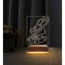 Sevimli Tavşan Lamba 3d Led Masa Lambası Doğum Günü Hediyesi Lamba