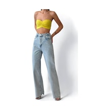 Lacarino 7937 Wıde Leg Kadın Jean Pantolon Lıght Blue