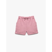 Koton Fiyonklu Beli Lastikli Cep Detaylı Basic Şort Lila 5skg40228aw Lila