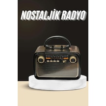 Hubrendy Tekno Nostaljik Radyo Bluetooth Bağlantılı Müzik Kutusu Ahşap