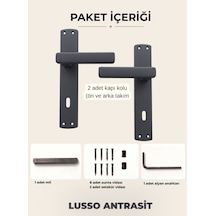 Lusso Antrasit Aynalı Kapı Kolu Lüks Oda Kapı Kolu