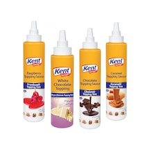 Kent Boringer Karamelli Çikolatalı Frambuazlı Beyaz Çikolatalı Topping Sos 4 x 300 G