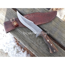 Ahşap Sap Av Kamp Bıçağı 4116 Çelik 30 CM Kahverengi