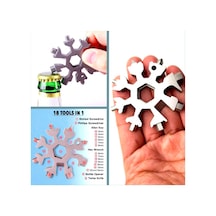 Omeniv Metalik 9 Tornavida Uçlu Set Anahtarlık Kar Tanesi Çok Renkli