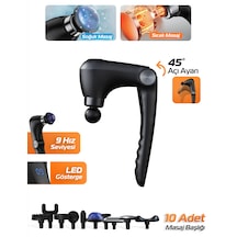 7go 7gmg1 Katlanabilir Sıcak & Soğuk Başlıklı Masaj Aleti 9 Kademeli, 10 Farklı Başlık, 1800mah Li Siyah